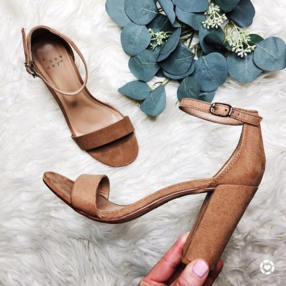 A New Day Ema Square Toe High Block Heels Pumps Taupe 8.5 Wide Width - Picture 5 of 10